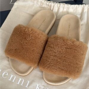 Jenni Kayne Brown Shearling Slides